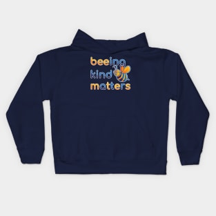 Being Kind Matters (blue and yellow) Kids Hoodie